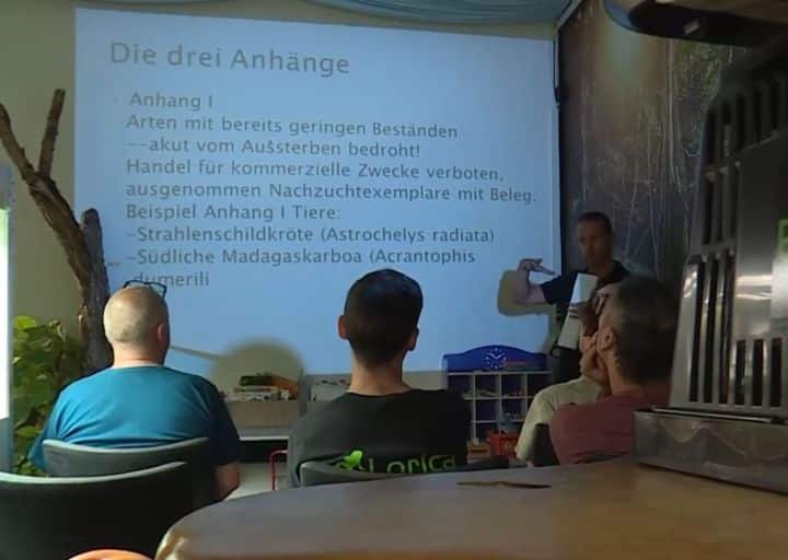 News 6 Einige Mitarbeiter schauen auf die Präsentation zum Thema "CITES"
